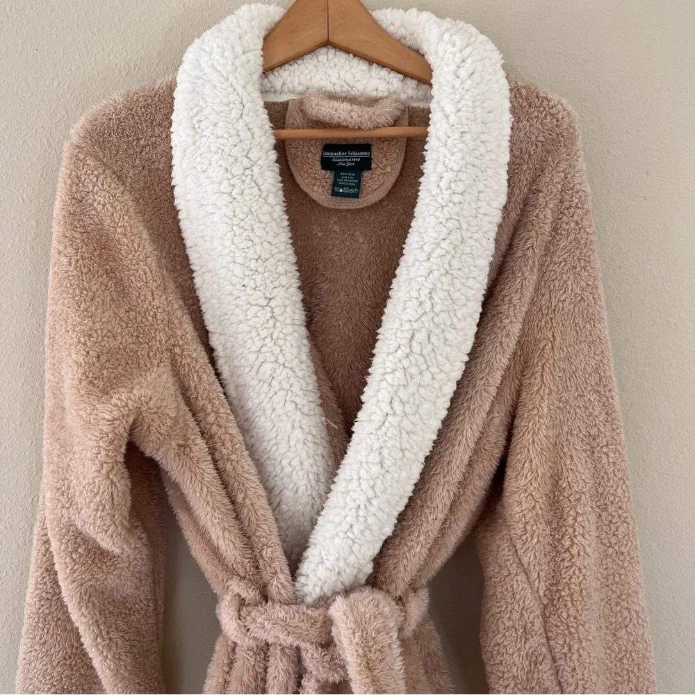 Hammacher Schlemmer Womens Robe L/XL Executive Sherpa Hyge Cozy Luxury Old Money